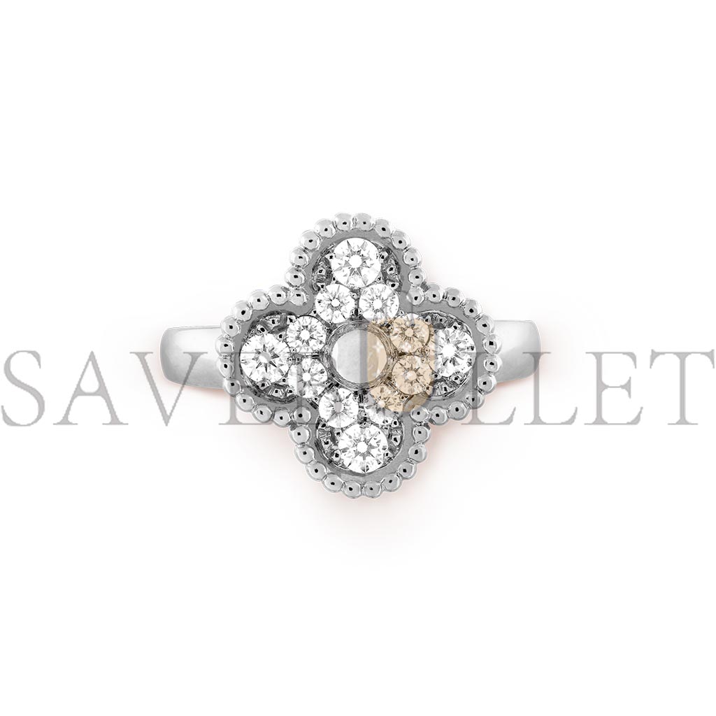 van cleef arpels vintage alhambra ring - white gold, Di*m*nd  vcaro26n00